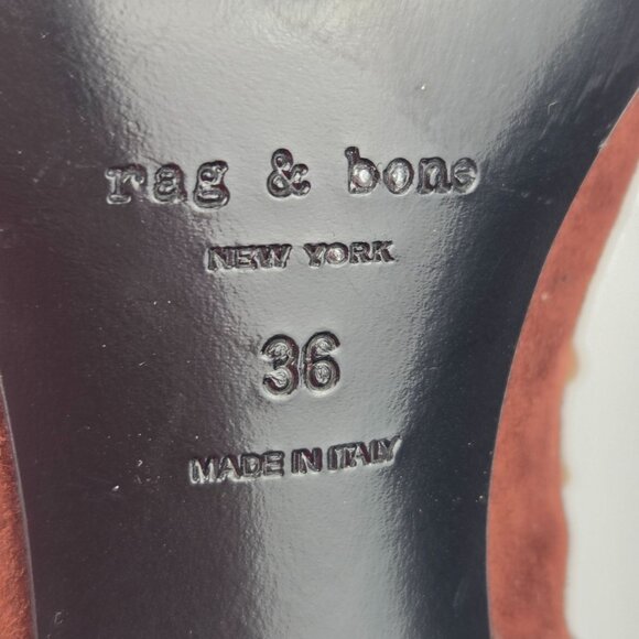 Rag & Bone Brown Suede Ankle Boots With Pointed Toe & Stiletto Heel Size 36 - Picture 8 of 15